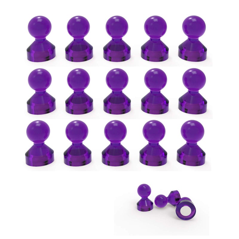 Ant Mag Magnetic Push Pins Strong Push Pin Magnets for Fridge Whiteboards Calendars Maps in School & Office Pack of 18 Purple - Image 1